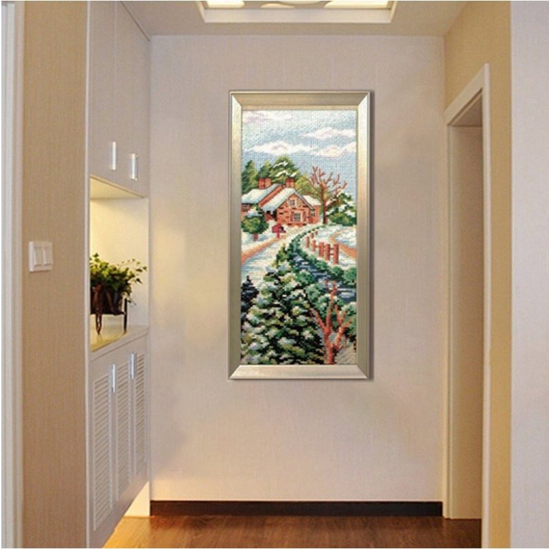 画像5: クロスステッチ 冬の祝福 刺繍キット DIY 初心者 指ぬき 糸通し付き 家庭刺繍装飾品  裁縫 ホームデコレーション芸術  贈り物  創造的装飾 壁アート 芸術品 (5)