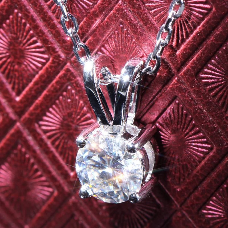 画像6: doveggs 1カラット ネックレス レディース 6.5mm ダイヤモンド 一粒ダイヤ アクセサリー 人気 綺麗 ラウンド チェーン付 プレゼント (6)