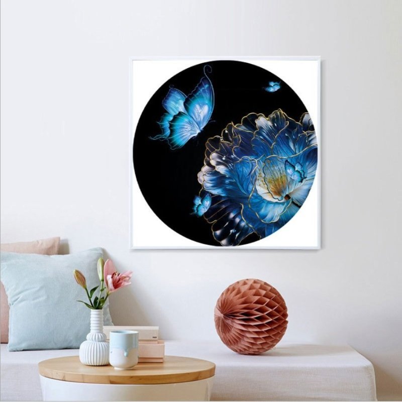 画像6: クロスステッチ刺繍キット 蝶の妖姫 手芸キット 初心者向け 図柄印刷 刺繍糸 花 画材居間 DIY刺繍セット 壁飾り 壁掛け 家庭刺繍 装飾品 アートパネル 花 (6)