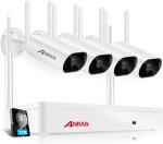 画像1: ワイヤレス 防犯カメラ 4台セット 屋外 工事不要 WIFI 無線 室内 300万画素 音声録画 暗視 遠隔監視 動体検知 IP66防水 ネットワークカメラ 業務用 ANRAN (1)