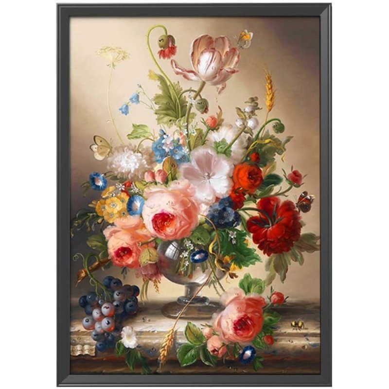 画像2: クロスステッチ刺繍キット 手芸キット 初心者向け 図柄印刷 モダン 花 画材居間 DIY刺繍セット 工芸 華やかな花シリーズ インテリア 壁飾り アートパネル 壁絵 (2)