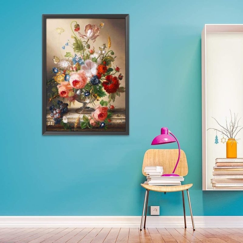 画像3: クロスステッチ刺繍キット 手芸キット 初心者向け 図柄印刷 モダン 花 画材居間 DIY刺繍セット 工芸 華やかな花シリーズ インテリア 壁飾り アートパネル 壁絵 (3)