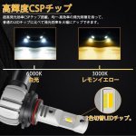 画像5: HB4 LED フォグランプ 2色切り替え 9006 LED バルブ ホワイト 6000K イエロー3000K 超高輝度 18W 6000lm 一体型LEDバルブ DC12V車用 2個セット (5)