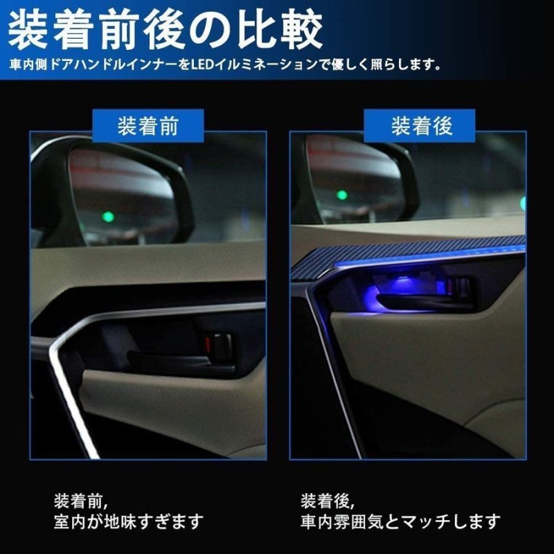 画像3: アルファード ヴェルファイア 30系 前期 後期 LEDドアイルミネーション アイスブルー ハンドルランプ ドア インテリア 内側電装 カスタム 取付簡単 加工不要 (3)