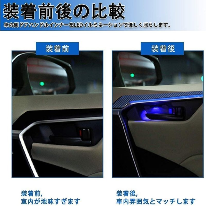 画像3: LED ドアハンドル ノア/ヴォクシー 80系 前期 増設キット アイスブルー インナー ルームランプ ハンドルカバー 室内灯 内装パーツ インテリア 取付簡単 (3)