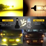 画像3: H3 LED フォグランプ H3C兼用 車検対応 イエロー 6000LM 3000K ファンレス一体型 ポン付け 純正交換 加工不要 角度調整可 長寿命 取付簡単 (3)