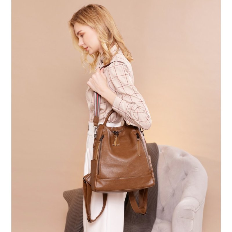 画像4: リュック レディース 軽量 PUレザー リュックサック ビジネスバッグ 大人 旅行 カジュアルバックパック 防水 2way ショルダーバッグ (4)