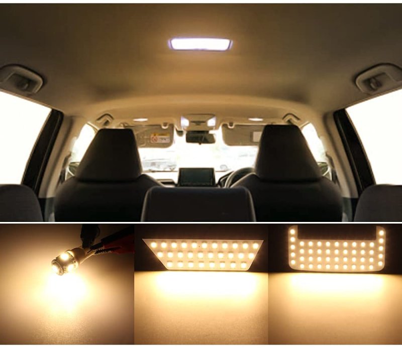 画像6: LED ルームランプ 50系 新型RAV4 MXAA52/MXAA54 AXAH52/AXAH54 電球色 3500K 純正交換 加工不要 取付簡単 6点セット トヨタ RAV4 (6)