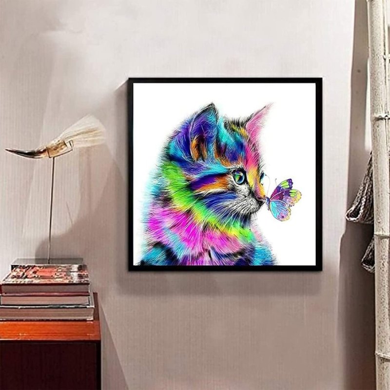 画像7: 5Dダイヤモンド 刺繍キット 猫ちゃん 図柄印刷 動物 ねこ かわいい 図案 居間 リビング インテリア 飾り 雰囲気一新 初心者向け 手芸キット 送料無料 日本説明書 (7)