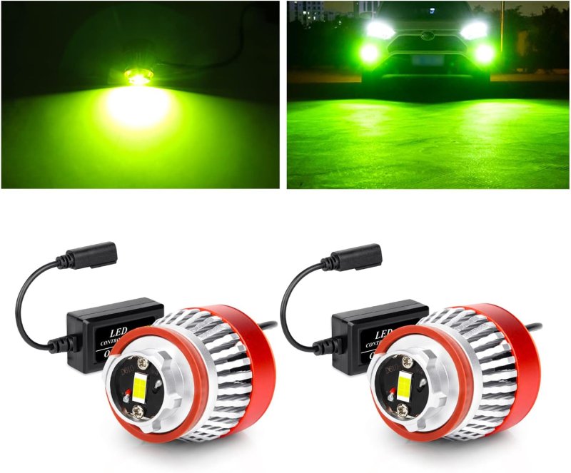 画像1: LED フォグランプ L1B ライムイエロー 車検対応 爆光 5800LM 純正交換 ポン付け ハイエース7型 クラウン220系 カローラツーリング/スポーツ/クロス 50プリウス後期 ハリアー80系 ルーミー 新型 アトレー ステップワゴンRP6.7.8など車種適用 フォグバルブ ファン付き FMノイズ対策 防水仕様 日本語取説付き 保証有り 2個セット (1)