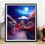 画像1: 5D ダイヤモンドアート キット 富士山 五重塔 寺 小江戸 桜 風景 月 夜空 DIY ビーズ絵画キット 図案 初心者 中級者 やり方 簡単 子供 大人 子供向け 手作り 現代アート 装飾品 三四郎市場 送料無料 (1)