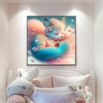 画像5: 5D ダイヤモンドアート キット 子狐 きつね キツネ 動物 花 睡眠 ビーズ DIY ビーズ絵画キット 図案 初心者 中級者 やり方 簡単 子供 大人 子供向け 手作り 現代アート 装飾品 三四郎市場 送料無料 (5)