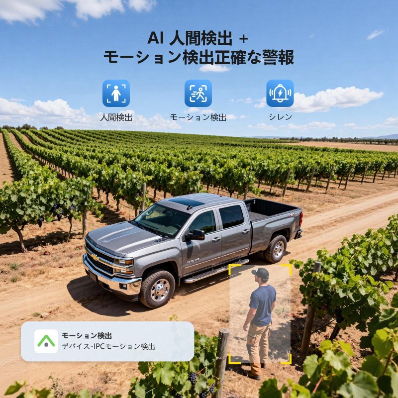 画像4: 2K 300万画素 防犯カメラ 電源不要 Wi-Fi不要 工事不要 ソーラー充電パネル付き PIR人感センサー 動体検知録画 夜間カラー 暗視モード LTE防犯カメラ 4G防犯カメラ  SIMカメラ 4G通信 (4)