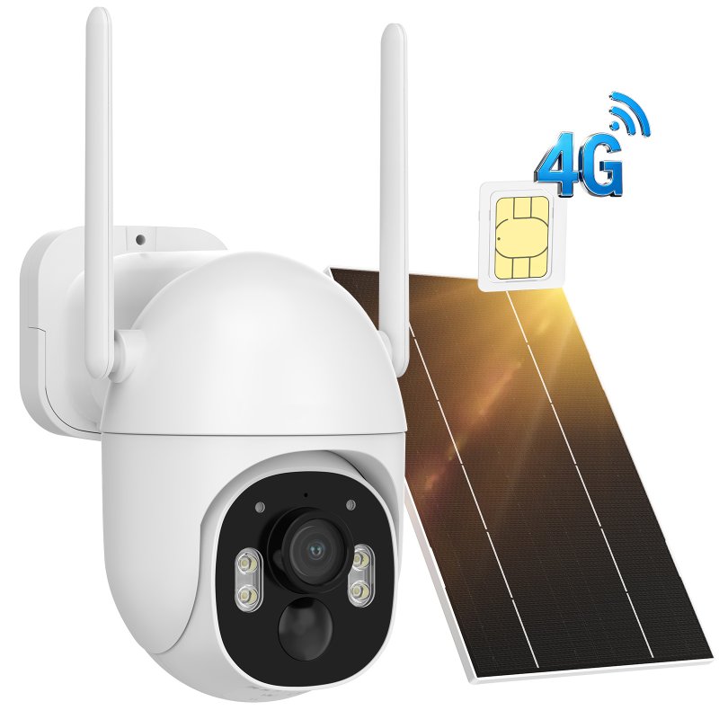 画像1: 2K 300万画素 防犯カメラ 電源不要 Wi-Fi不要 工事不要 ソーラー充電パネル付き PIR人感センサー 動体検知録画 夜間カラー 暗視モード LTE防犯カメラ 4G防犯カメラ  SIMカメラ 4G通信 (1)