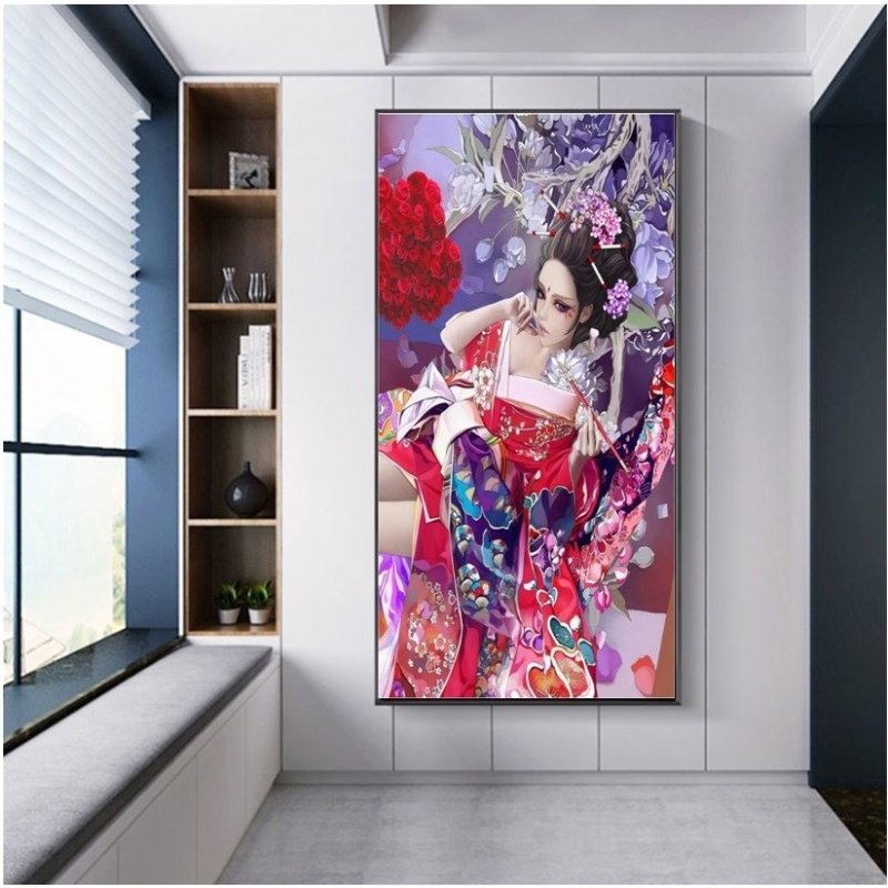 画像16: クロスステッチ  DIY 刺繍キット 図案 手芸 舞妓 和風 美しい 日本文化 初心者 簡単 刺繍 指ぬき 糸通し付き 送料無料 (16)