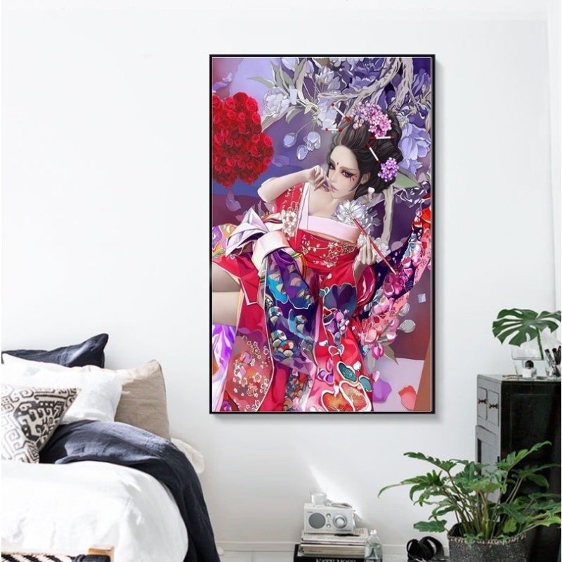 画像3: クロスステッチ  DIY 刺繍キット 図案 手芸 舞妓 和風 美しい 日本文化 初心者 簡単 刺繍 指ぬき 糸通し付き 送料無料 (3)