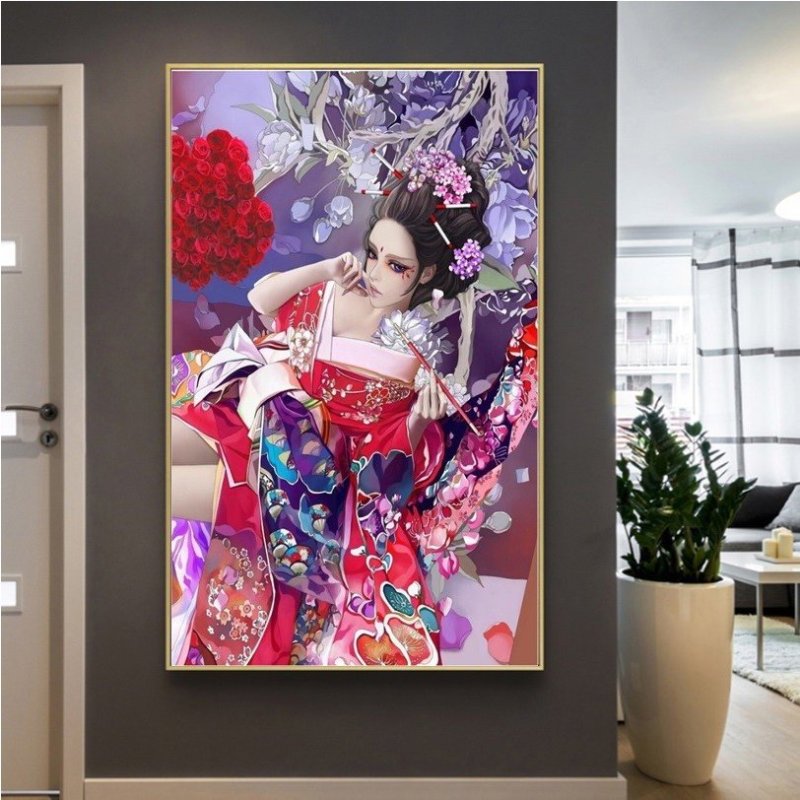 画像4: クロスステッチ  DIY 刺繍キット 図案 手芸 舞妓 和風 美しい 日本文化 初心者 簡単 刺繍 指ぬき 糸通し付き 送料無料 (4)