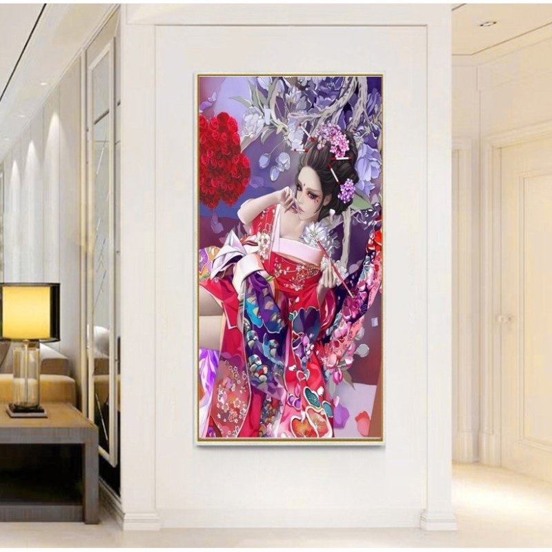 画像5: クロスステッチ  DIY 刺繍キット 図案 手芸 舞妓 和風 美しい 日本文化 初心者 簡単 刺繍 指ぬき 糸通し付き 送料無料 (5)