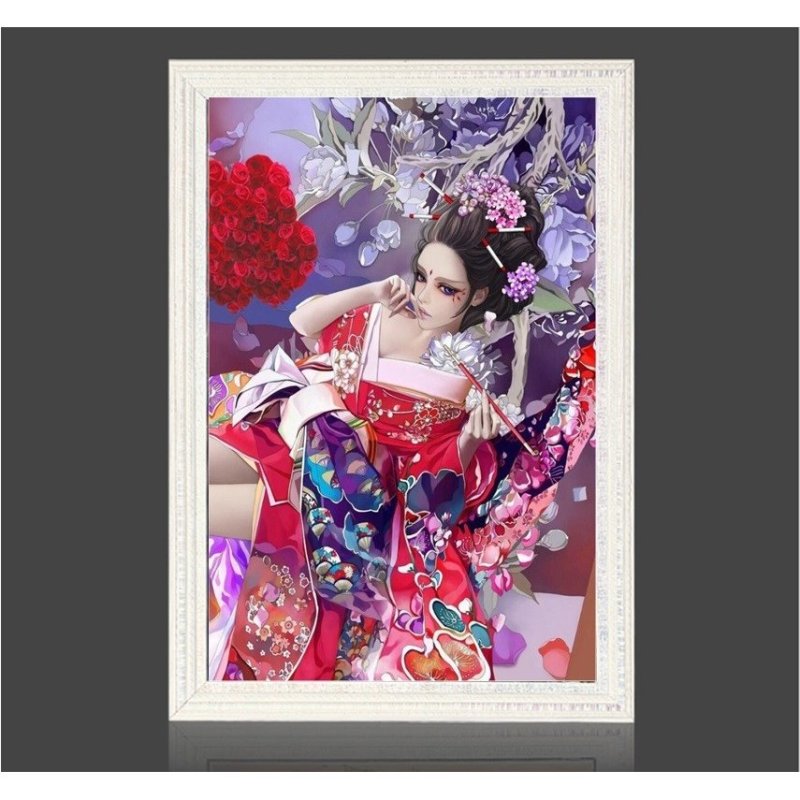 画像6: クロスステッチ  DIY 刺繍キット 図案 手芸 舞妓 和風 美しい 日本文化 初心者 簡単 刺繍 指ぬき 糸通し付き 送料無料 (6)