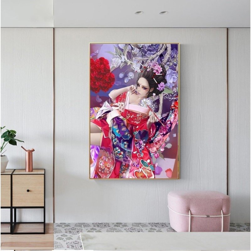 画像7: クロスステッチ  DIY 刺繍キット 図案 手芸 舞妓 和風 美しい 日本文化 初心者 簡単 刺繍 指ぬき 糸通し付き 送料無料 (7)