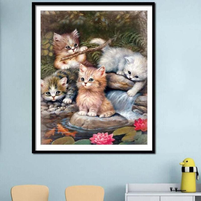 画像4: クロスステッチキット 可愛い子猫 ねこ 猫 可愛 おしゃれ 刺繍キット 動物刺繍 手芸キット 刺繍キット 手芸 やり方簡単 進級 初心者 手作り 室内刺繍 送料無料 (4)