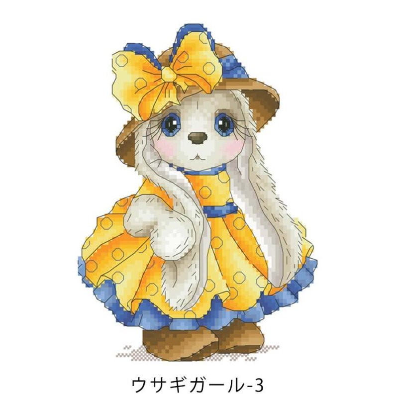 画像6: クロスステッチキット 刺繍 キット 刺繍系 ウサギガール 兎 可愛い 帽子 ロリ おしゃれ ロリータ 手芸キット 進級 初心者 ステッチ 壁飾り 室内刺繍 送料無料 (6)