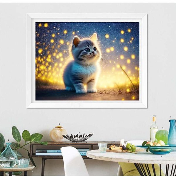 5D ダイヤモンドアート セット ねこ 猫 可愛 動物 DIYビーズ絵画 人気