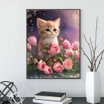 画像4: 5D ダイヤモンドアート セット ねこ 猫 可愛 動物 DIYビーズ絵画 人気 やり方簡単 DIY 手作り 大人 子供 部屋 喫茶 初心者 現代壁アート 装飾品 手芸キット (4)