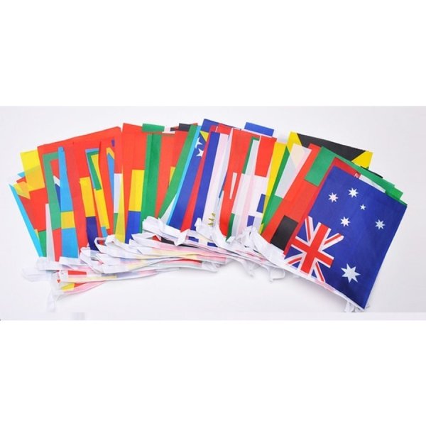 【新品】20ヶ国連続万国旗 12m 5本セット 運動会 イベント N-1840 万国旗 布製 40カ国連続国旗 連続旗 連旗 全長10m 運動会 イベント