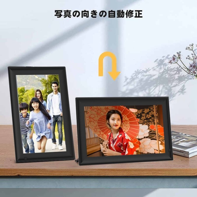 画像9: デジタルフォトフレーム 10.1インチ 自動ON/OFF 800*1280解像度 IPS 写真 動画 音楽 再生 スライドショー 広角視野 壁掛け ギフト (9)