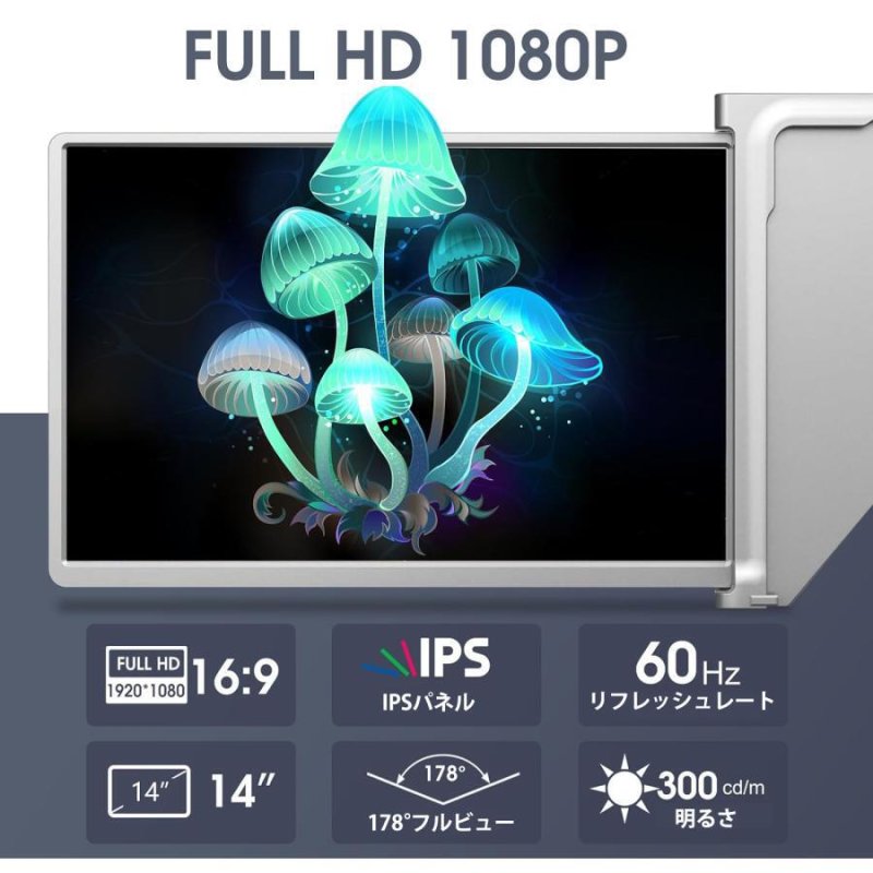 画像5: トリプル ポータブル モニター 14インチ ノートパソコン エクステンダー スクリーン 15インチ-17.3インチノートパソコン用 1920*1080 IPS Windows MacOS (5)