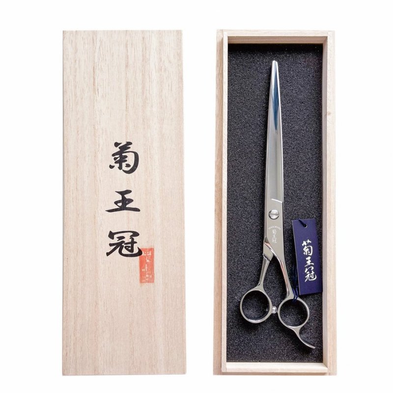 画像3: 菊王冠 仕上鋏 髪ヘアカット鋏 日本製トリミングシザー プロ用ハサミ 8インチ 全長212mm 特殊ステンレス鋼 初心者 子供前髪 送料無料 (3)