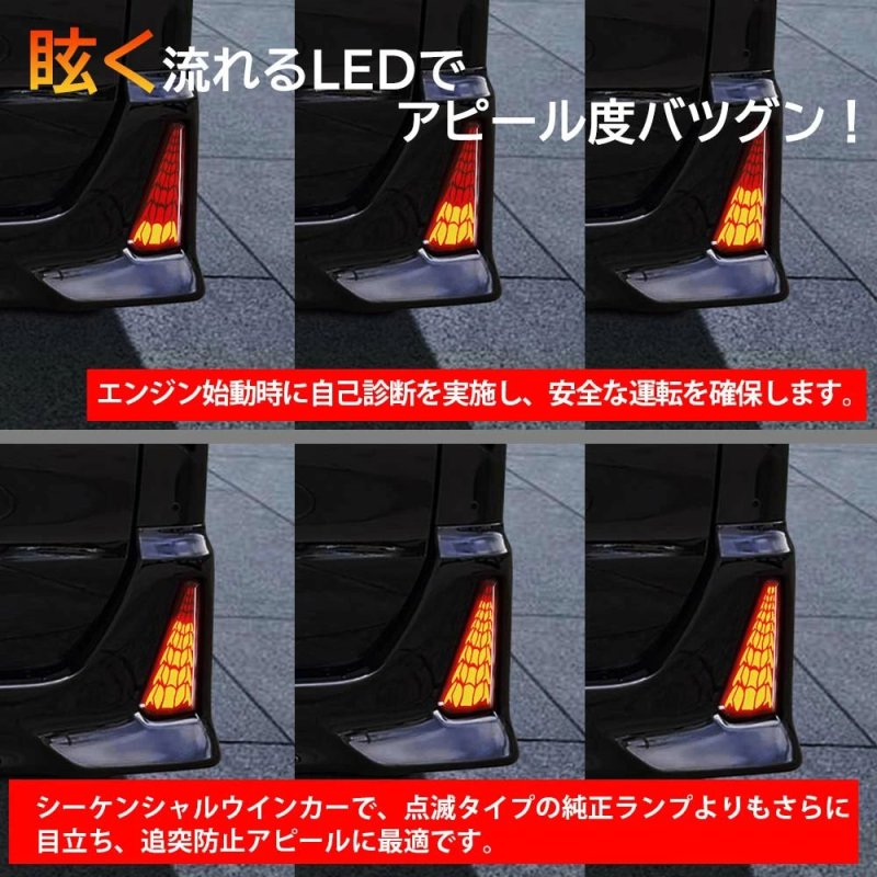 画像4: TOYOTA ヴォクシー／ノア VOXY／NOAH 80系 対応 ledリフレクター LEDリアバンパー用 シーケンシャルウインカー ブレーキランプ ハザードランプ  流れる LED流れるウインカー 連動 明るい 防水 耐熱 耐衝撃 左右セット 1年保証 (4)