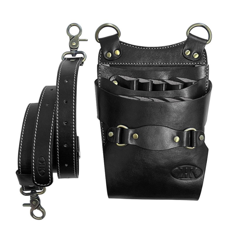 画像6: シザーケース 本革 業務用シザーバッグ 美容師 理容師 トリマー 本革 10丁入り 本革ベルト付き 全6色 送料無料 (6)