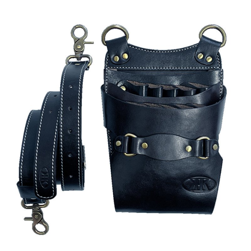 画像9: シザーケース 本革 業務用シザーバッグ 美容師 理容師 トリマー 本革 10丁入り 本革ベルト付き 全6色 送料無料 (9)