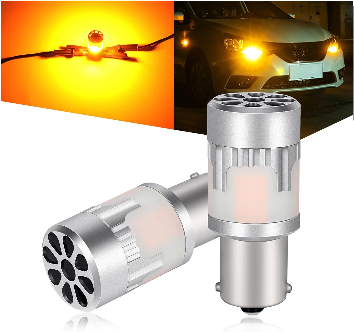 LED S25 150度 ピン角違い ステルス ウインカー 2個 アンバー