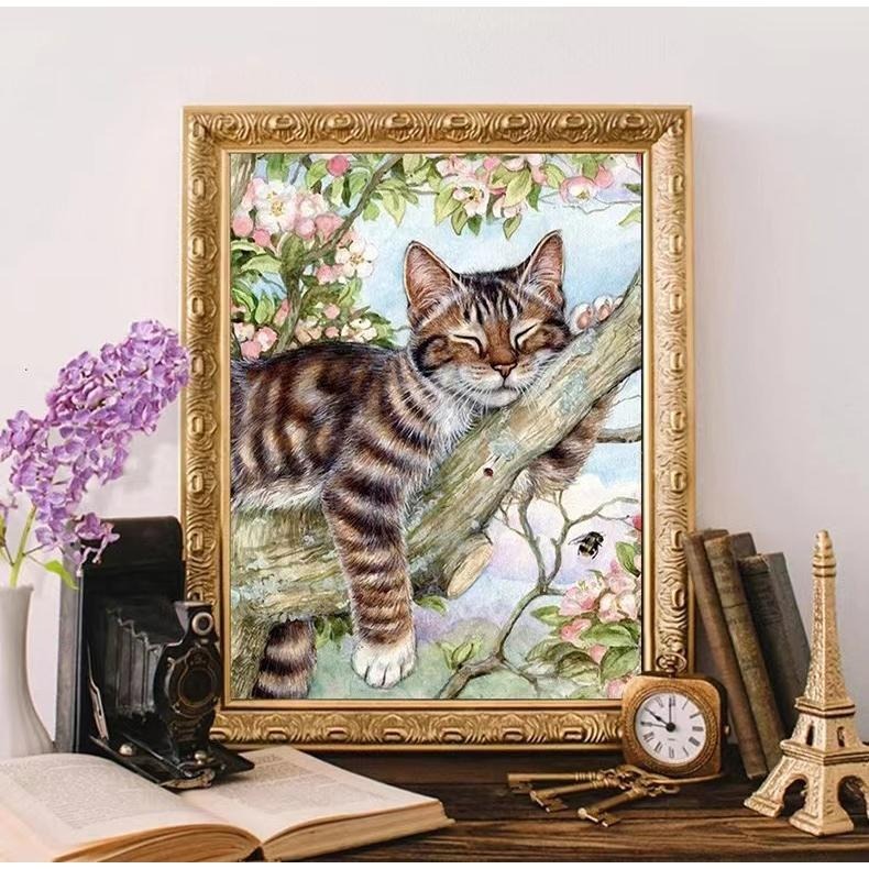 5D ダイヤモンドアート キット 猫 ねこ 動物 ビーズ DIY ビーズ絵画キット 図案 初心者 中級者 やり方 簡単 子供 大人 子供向け 手作り 現代アート 装飾品 三四郎市場 送料無料