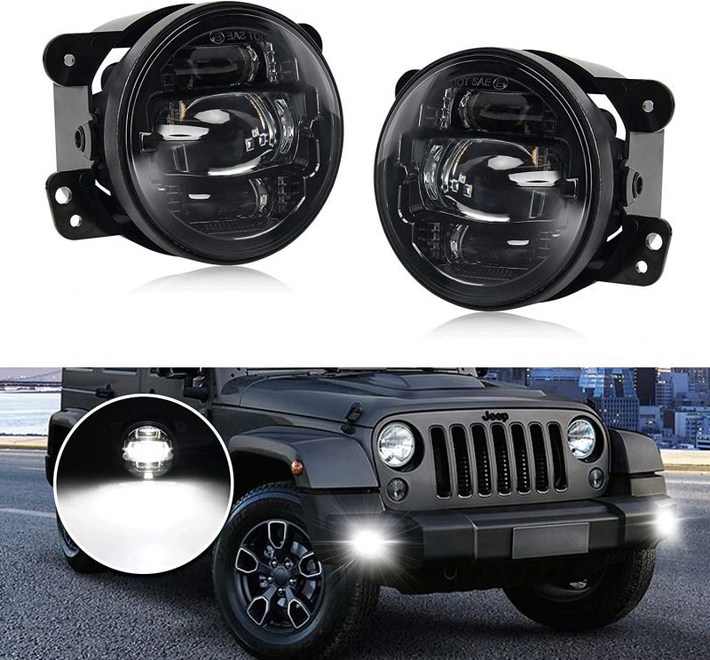 OPPLIGHT ラングラー JK LED フォグランプ ユニット 明るい ホワイト 6000K 車検対応 ジープ ラングラーJK 2007~2018 専用 JEEP WRANGLER LEDフォグライト フロントバンパーライト 補助灯 カットラインあり 純正交換 カプラーオン 取付簡単 高防水防塵 耐衝撃 頑丈 長寿命 省エネ カスタムパーツ ドレスアップ DOT承認 左右セット