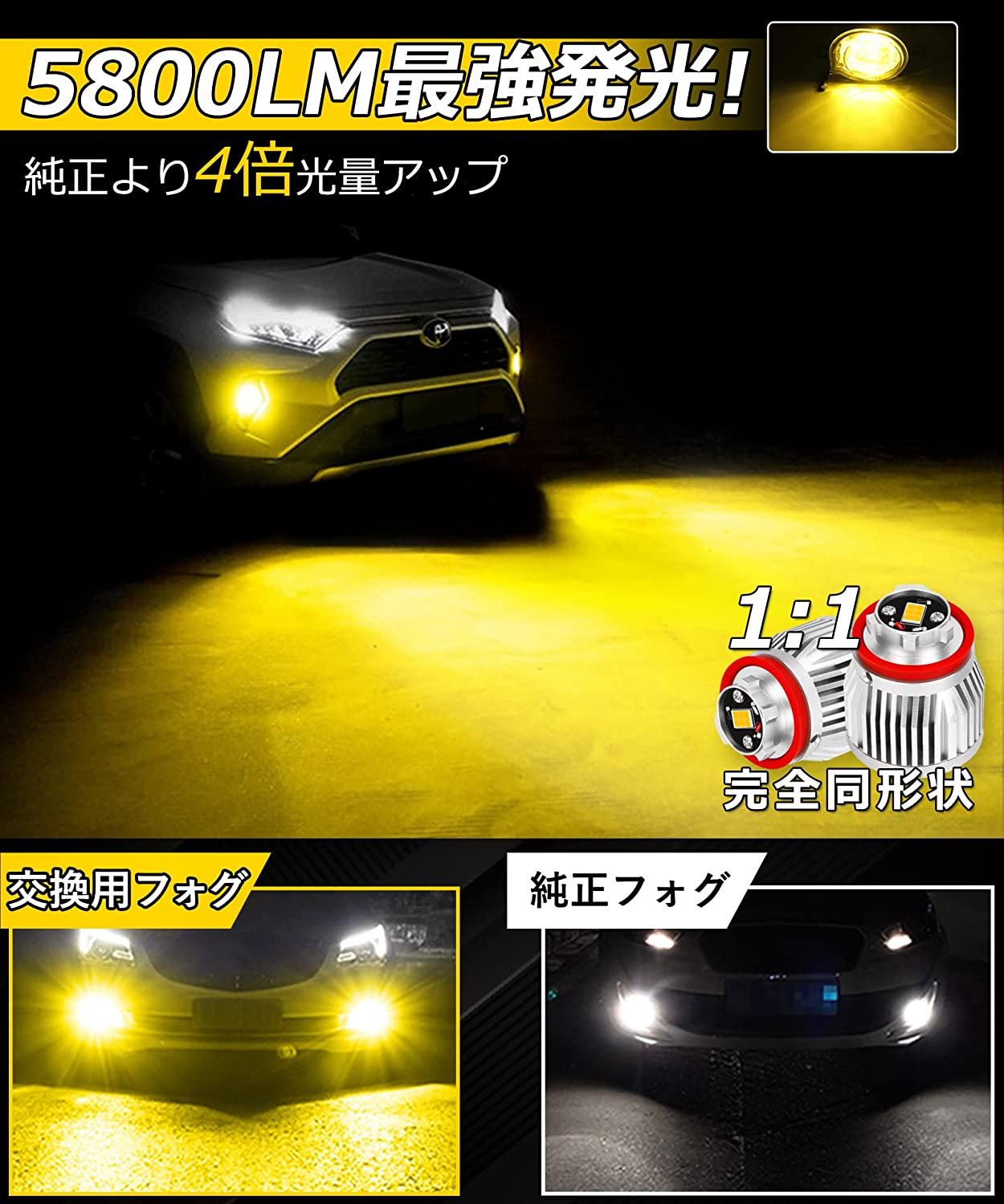 トヨタ純正LEDフォグランプ カローラ　新品取外し