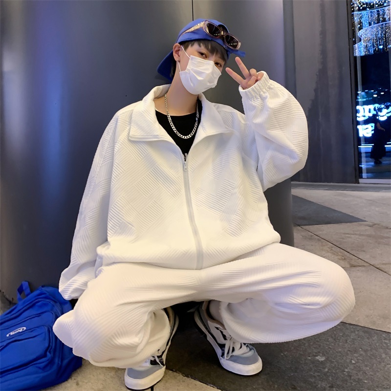 上下セット シンプル スポーツ メンズ 運動 散歩 通気性 伸縮 メンズファッション 大きいサイズ ゆったり カジュアル パンツ 韓国 原宿 気分変える おしゃれ オシャレ お洒落 個性的 個性派 動きやすい ゆったり 個性 ファッション トレンド 流行 ホワイト ブラック