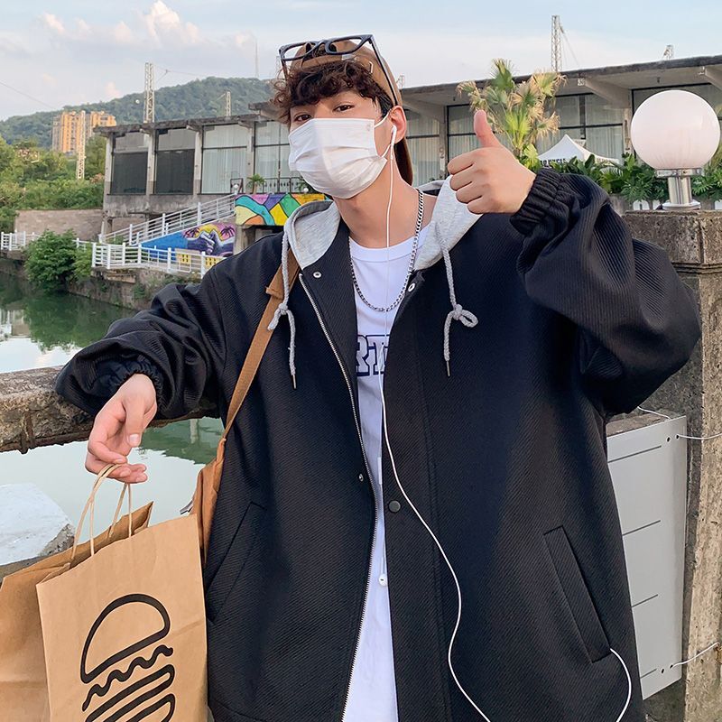 フード付きジャケット プルオーバー フード付き ワッフル 学生 若者 ゆったり 大きいサイズ トップス 韓国 原宿 気分変える おしゃれ オシャレ お洒落 個性的 個性派 動きやすい ゆったり 個性 ファッション トレンド 流行 メンズ メンズファッション シンプル 最新