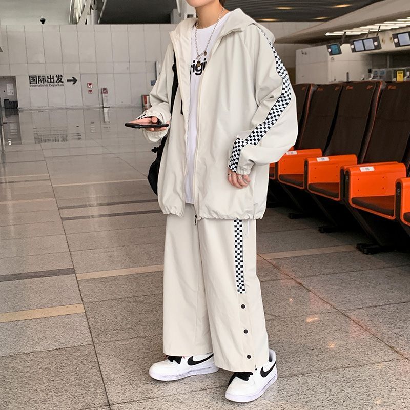 上下セット シンプル スポーツ メンズ 運動 散歩 通気性 伸縮 メンズファッション 大きいサイズ ゆったり カジュアル パンツ 韓国 原宿 気分変える おしゃれ オシャレ お洒落 個性的 個性派 動きやすい ゆったり 個性 ファッション トレンド 流行 アプリコット ブルー