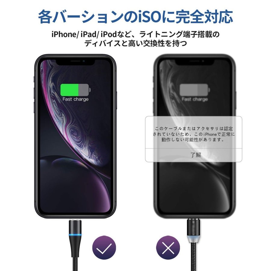 充電ケーブル 1m 3in1 iPhone充電 Android充電 Lightning Micro usb Type-C 急速充電 1本3役  多機種対応 ナイロン編み 高耐久 ポイント消化