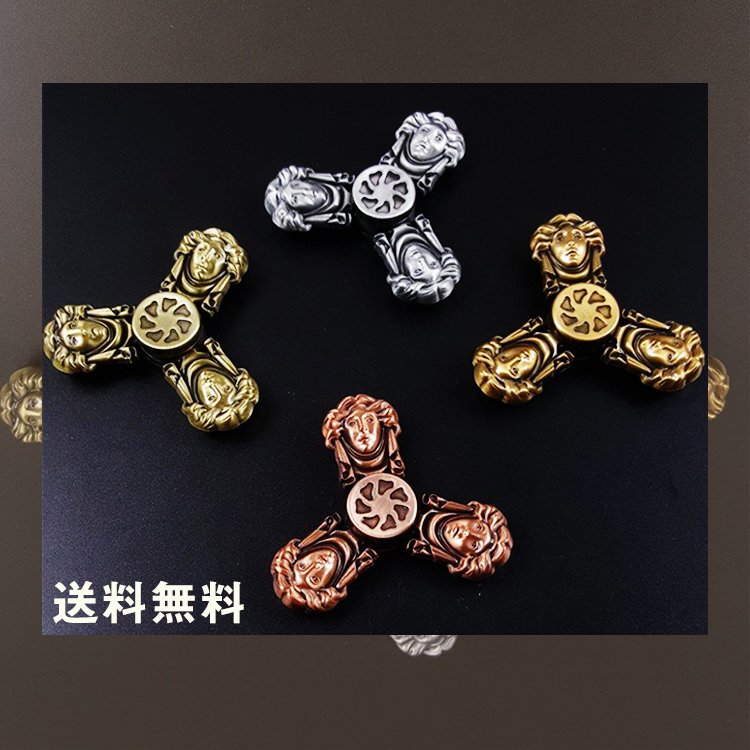 ハンドスピナー金属製 高速回転 ストレス解消 腿 もも エジプト女王 2種類4色 レア品 送料無料