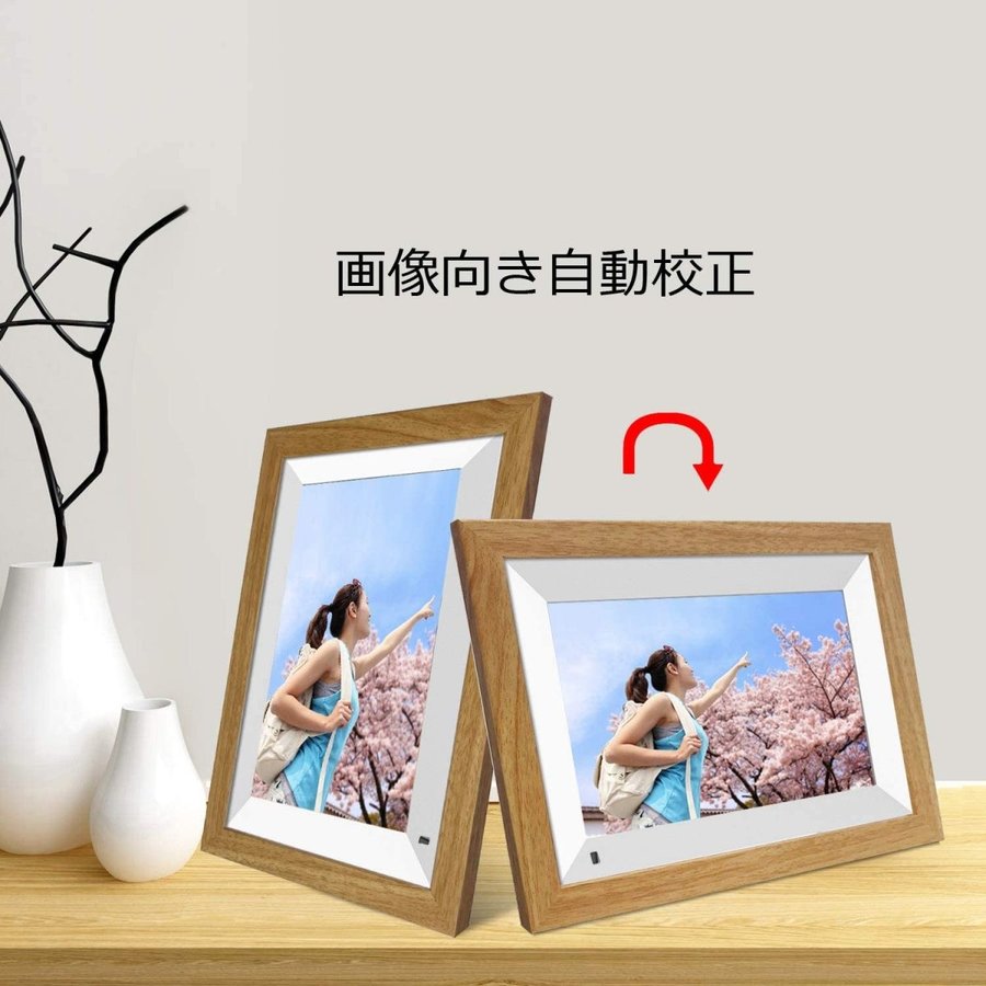 Wifi デジタルフォトフレーム 16gb内蔵ストレージ 10 1インチ タッチスクリーン 写真 音楽 動画 遠隔 転送 Ios Android 使用 カレンダー付 自動オンオフ Moonka